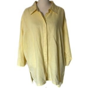 Good Clothes Woman Petite butter Yellow Linen Button Front Shirt